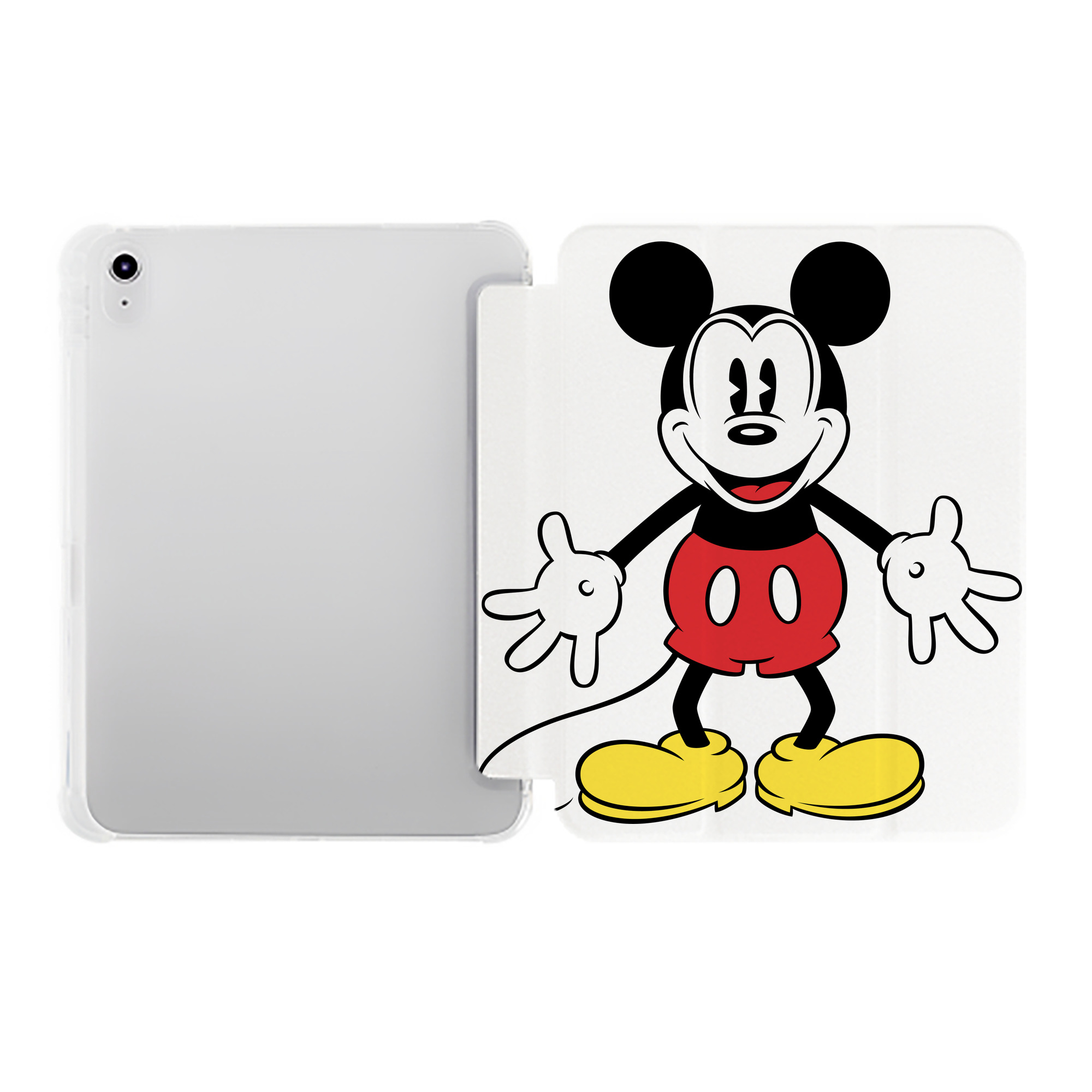 （画像用） ミッキーマウス Mickey Mouse IPad ケース ペン収納付き 三つ折りスタンド PUレザー×シリコン 対応機種9.5/10.5/10.9インチ